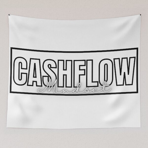 Item preview, CASHFLOW Mindset black and white poster  designed and sold by KingsManKind.