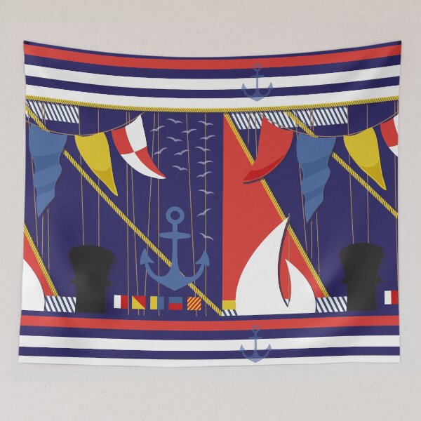 Item preview, Nautical Yachting Maritime Flags and Stripes Pattern designed and sold by HotHibiscus.