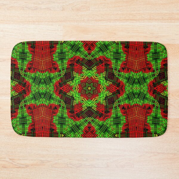 Item preview, Weave Mandala Flower Red and Green designed and sold by WormholeOrbital.