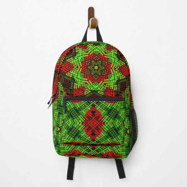 Item preview, Weave Mandala Flower Red and Green designed and sold by WormholeOrbital.