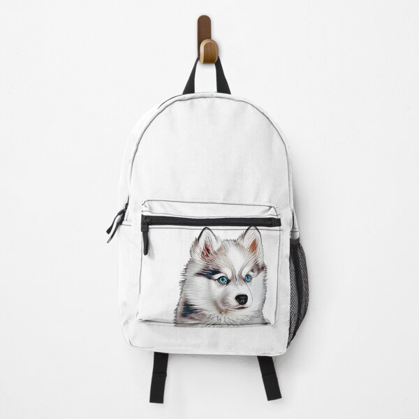 Item preview, Cute blue-eyed Pomsky/Mini Husky Puppy digital art drawing for printables designed and sold by BHC-P.