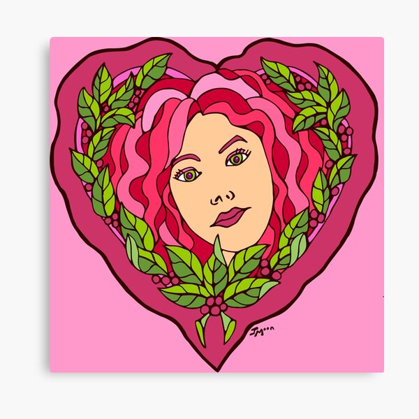 Hot Pink Valentine Berry Girl Canvas Print