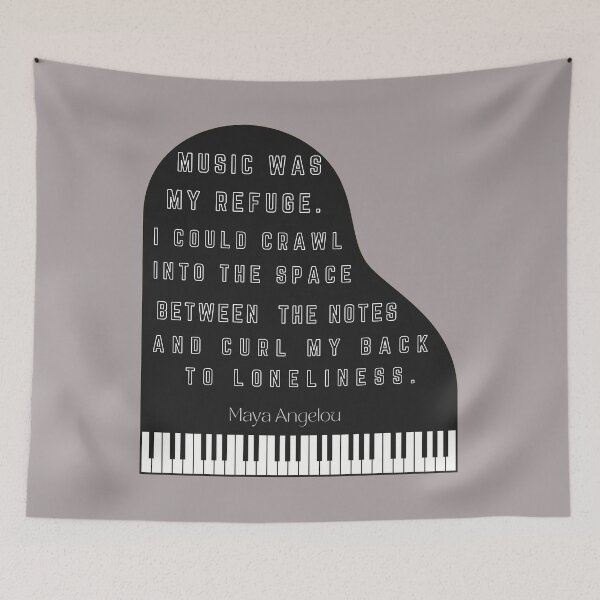 Item preview, Black piano with Maya Angelou quote designed and sold by artbleed.