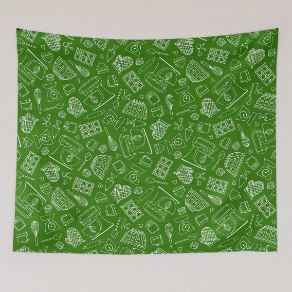 Item preview, I Love Baking // Outline on Green designed and sold by The Wellington Boot.