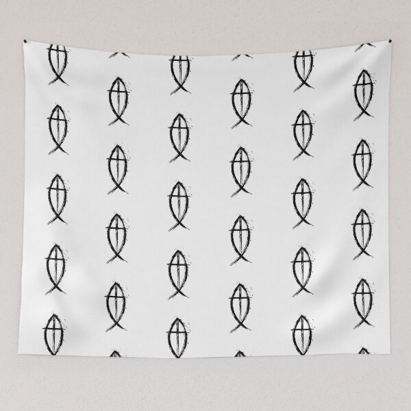 Item preview, Cross And Fish Christian Design - Black Edition designed and sold by CrossAndCrown.