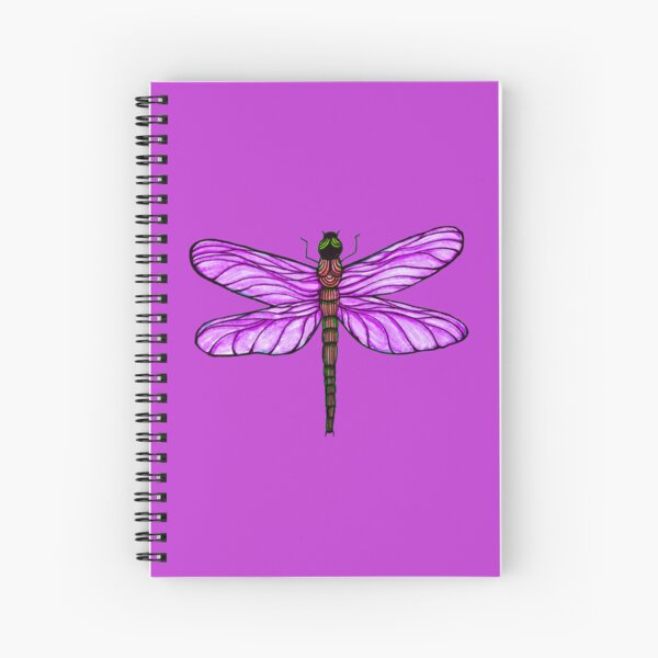 Magical Dragonfly Purple Wings Spiral Notebook