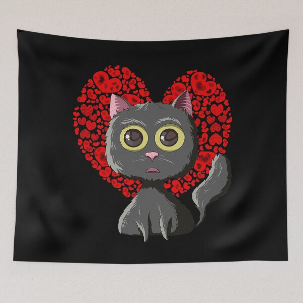 Item preview, Black Cat Red Hearts Cute Cat Mom Valentines Day Cat Lovers designed and sold by r-silver.