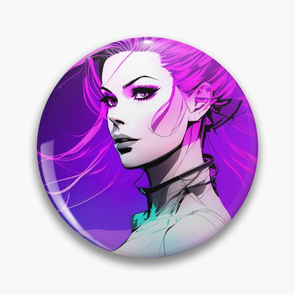Item preview, Beautiful woman portrait in violet and purple colors in a dress with wind in her hair designed and sold by AlePosters.