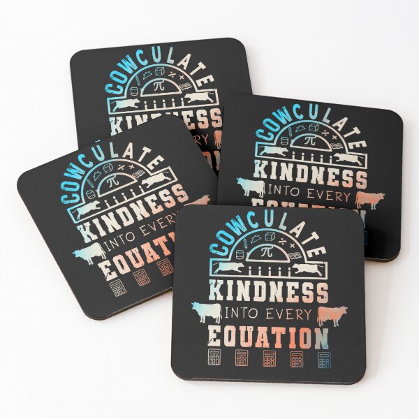 Item preview, Colorful version of Cowculate kindness into every equation Calculate calculus Cow puns designed and sold by FarmsteadAcers.