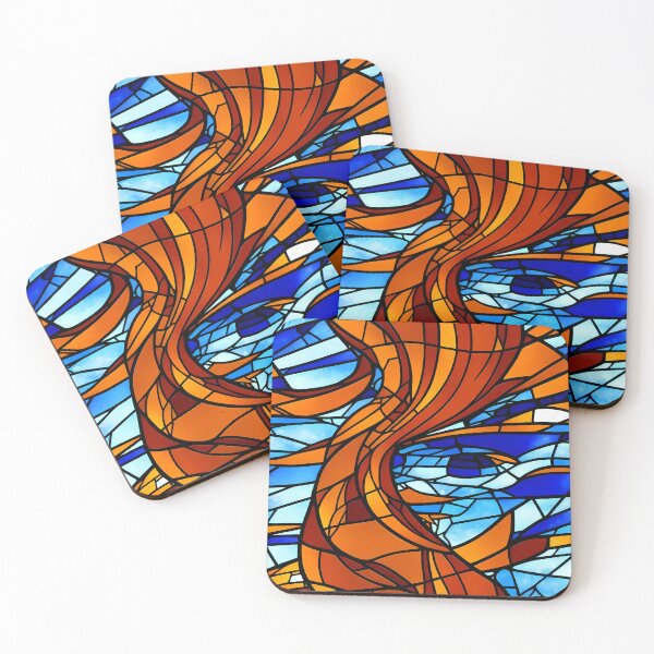 Item preview, Stained Glass Design Pattern, Blue and Orange color scheme designed and sold by Artilize.