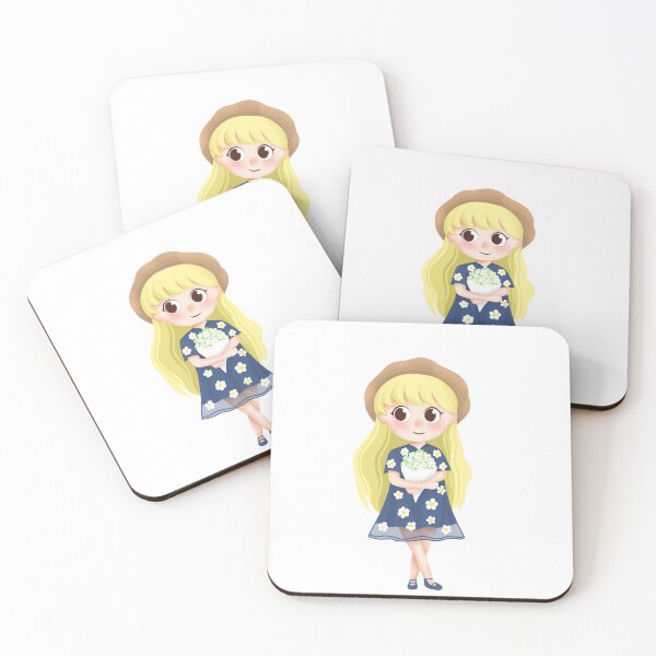 Item preview, illustration of girl with a bouquet of flowers designed and sold by Agniadesign.