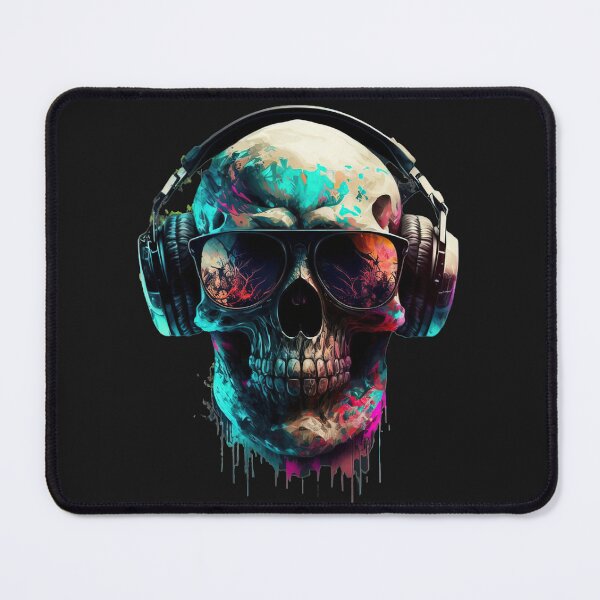 Item preview, Cool Sugar Skull with Sunglasses and Headphones Funny designed and sold by CoyoteStudio.