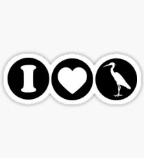 I Love Egret Bird Sticker