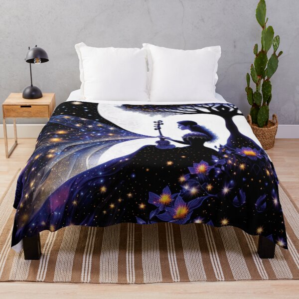 Item preview, musician in starry night , viola, violin, stars, flowers, moon designed and sold by SBlagojevic.