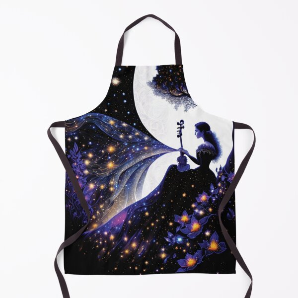 Item preview, musician in starry night , viola, violin, stars, flowers, moon designed and sold by SBlagojevic.