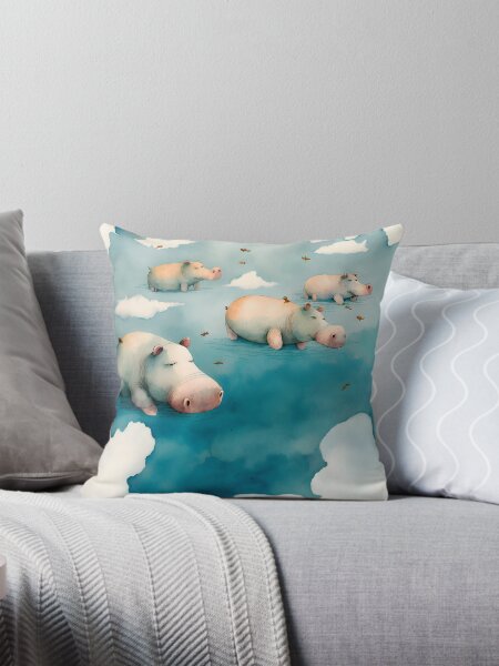 Vista previa del artículo con la obra «hipopótamos soñolientos», diseñado y vendido por EmilyDayDreams.