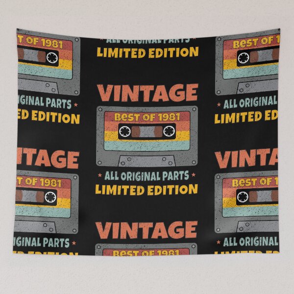 Item preview, VINTAGE BEST OF 1981 ALL ORIGINAL PARTS LIMITED EDITION RETRO VINTAGE FUNNY DISTRESSED CASSETTE BIRTHDAY GIFT designed and sold by Kipcio.