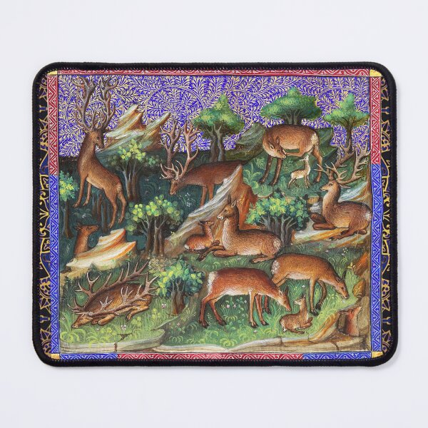 Item preview, BOOK OF HUNTING ,REINDEERS IN WOODLAND GREENERY Medieval Miniature designed and sold by BulganLumini.