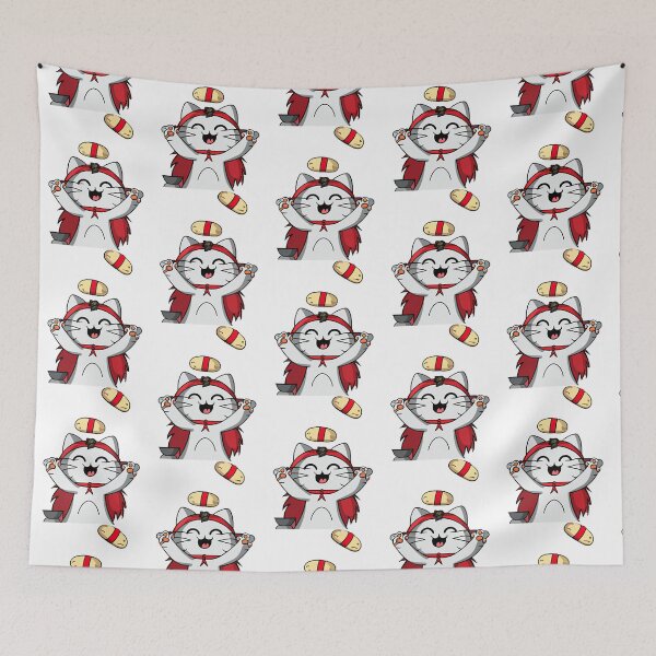 Item preview, sushi juggler cat,kawaii   designed and sold by Nelameen.