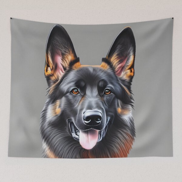 Item preview, Happy German shepherd, charcoal drawing, Ai Generated Art  designed and sold by ACC .