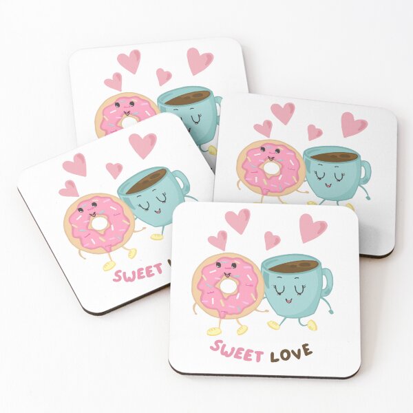 Item preview, Sweet love, cute hand drawn doughnut and coffee (colour palette, color palete) designed and sold by Sanaura.