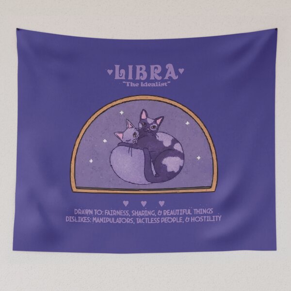 Item preview,  Funny Libra air sign Astrology Zodiac Horoscope Sign with a cute cats design designed and sold by TANMIRET ⭐️⭐️⭐️⭐️⭐️.