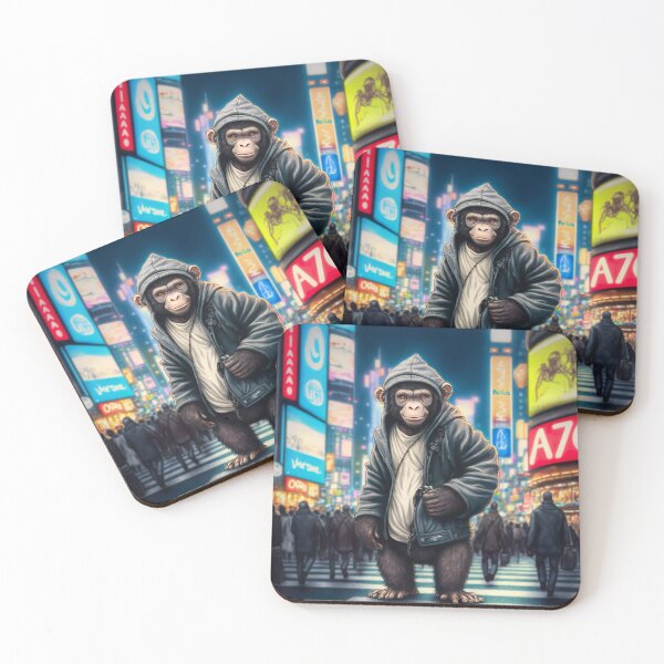 Item preview, Monkey Walking in Shibuya Tokyo designed and sold by unrealartwork.