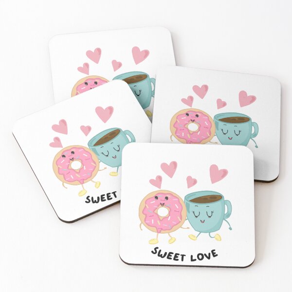 Item preview, Sweet love, cute hand drawn doughnut and coffee (colour palette, color palete) designed and sold by Sanaura.