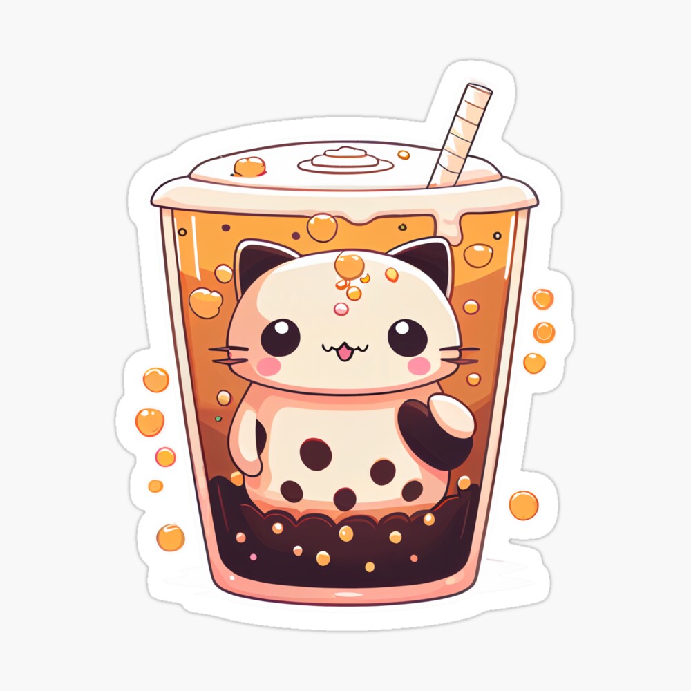 Cute Anime Animal Drink Boba Tea ClipArt Graphic by Turtle Rabbit ·  Creative Fabrica