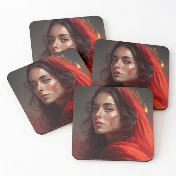 Item preview, Beautiful woman dressed in red with mane designed and sold by products4urduke.