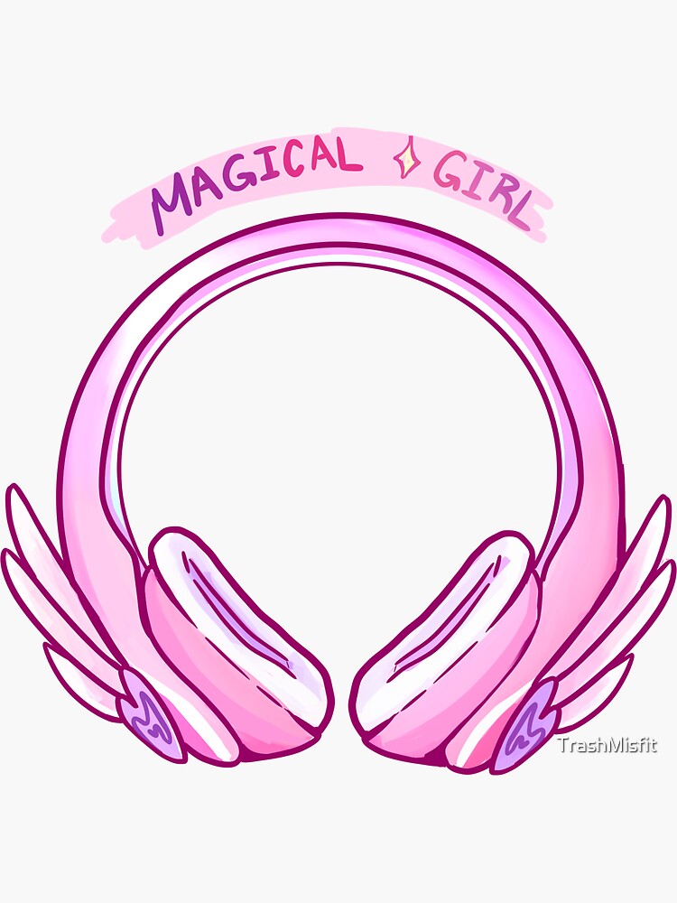 "Magical Girl Headphone Sticker" Sticker for Sale by TrashMisfit