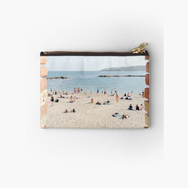 Item preview, People on Antibes Beach Print, France Travel, French Riviera Cote D'azur Print, Summer Beach Print designed and sold by radub85.