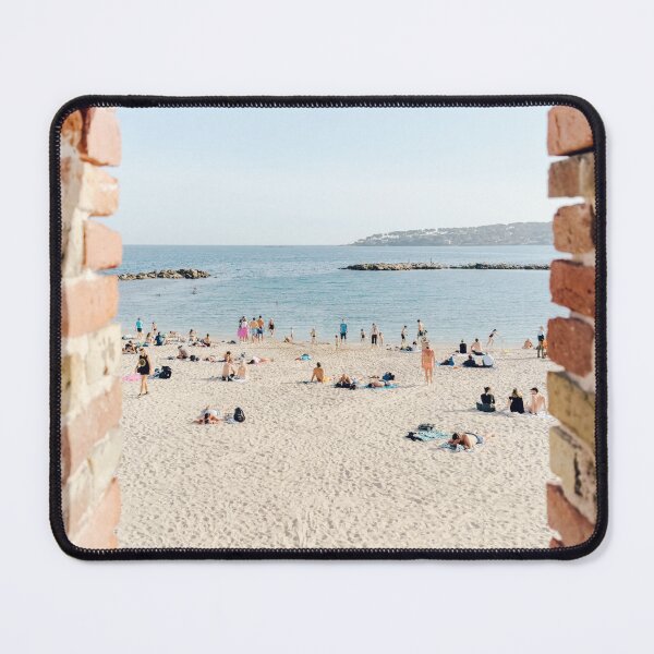 Item preview, People on Antibes Beach Print, France Travel, French Riviera Cote D'azur Print, Summer Beach Print designed and sold by radub85.