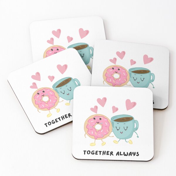 Item preview, Together always, cute hand drawn doughnut and coffee (colour palette, color palete) designed and sold by Sanaura.