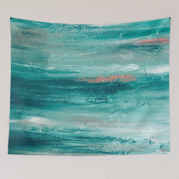 Item preview, Sea Foam Green With Cream Abstract Painting designed and sold by DEC02.