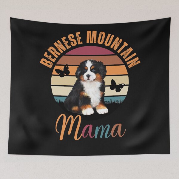 Item preview, Bernese Mountain Dog Mama Vintage Sunset designed and sold by HappyLifeCreate.