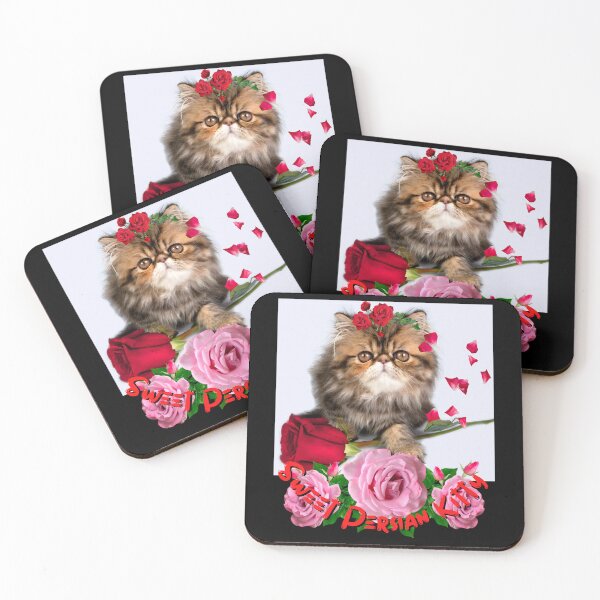 Item preview, Dulce gatito persa con diseño de amante de la raza de rosas rojas designed and sold by EarthArtDesigns.