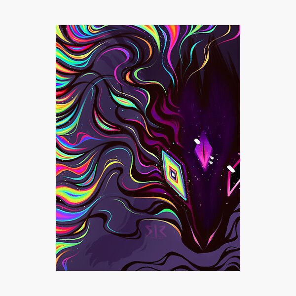Item preview, Flame of Unravelling - Rainbow Neon Prism Fire Wolf Creature designed and sold by CreatureVibes.