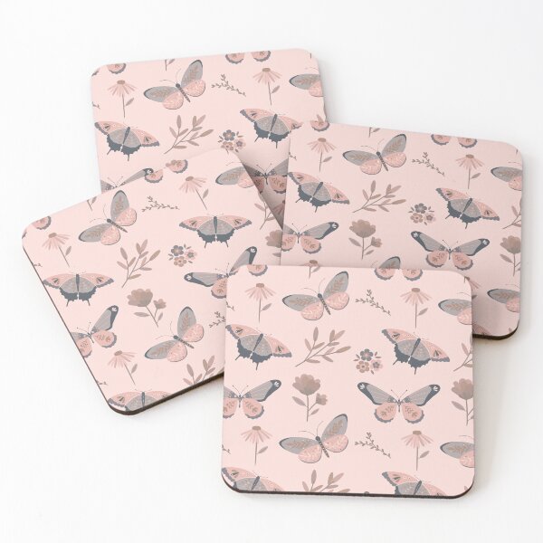 Item preview, Pink Floral Butterflies Pattern designed and sold by HappyLifeCreate.