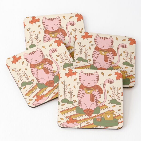 Item preview, Autumn Cat - cute mindful relaxed cat designed and sold by pholiumsigma_design.