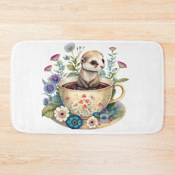 Artikelvorschau, Nettes Teacup-Tierfrettchen mit Blumen #7 entworfen und verkauft von Synthetic-Intel.