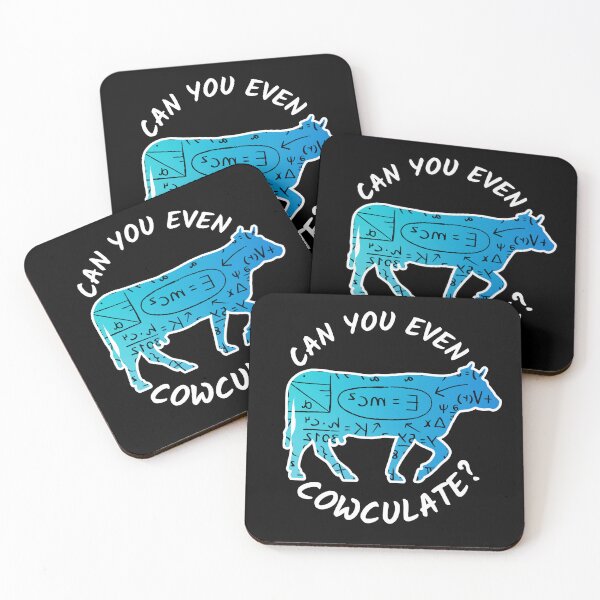 Item preview, Black version of Blue cow Can you even calculate? Funny colorful cow puns Calculator designed and sold by FarmsteadAcers.