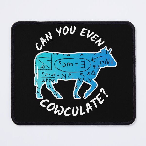 Item preview, Black version of Blue cow Can you even calculate? Funny colorful cow puns Calculator designed and sold by FarmsteadAcers.