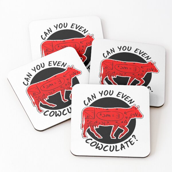 Item preview, red cow version of Can you even calculate? Funny colorful cow puns Calculator designed and sold by FarmsteadAcers.