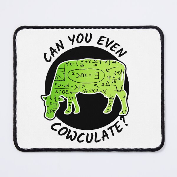 Item preview, Green cow version of Can you even calculate? Funny colorful cow puns Calculator designed and sold by FarmsteadAcers.