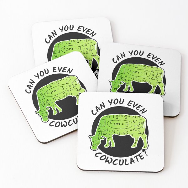 Item preview, Green cow version of Can you even calculate? Funny colorful cow puns Calculator designed and sold by FarmsteadAcers.