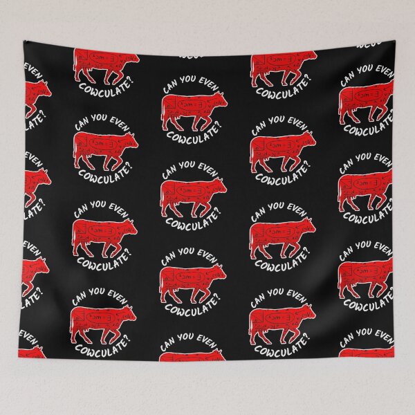 Item preview, Black version of Red cow Can you even calculate? Funny colorful cow puns Calculator designed and sold by FarmsteadAcers.