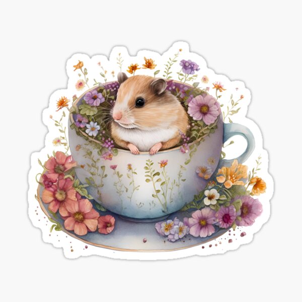 Item preview, Copia de Cute Teacup Animal Hamster con flores # 8 designed and sold by Synthetic-Intel.