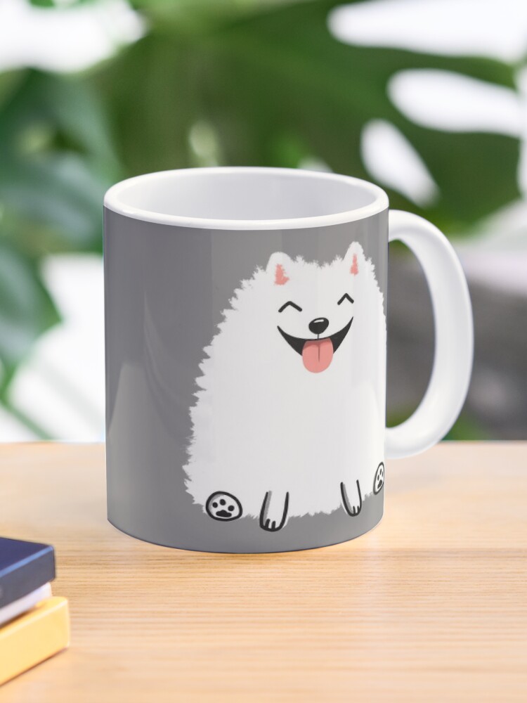 Dog Cute Coffee Mug ceramic Kawaii Tea Cup with Handle Novelty Grey-Dog
