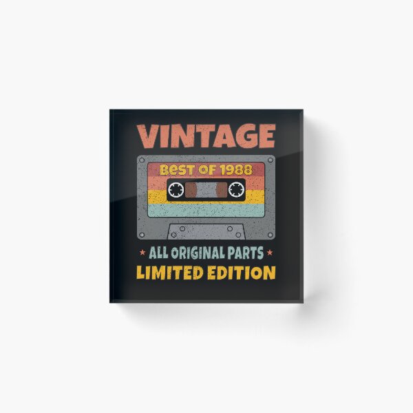 Item preview, VINTAGE BEST OF 1988 ALL ORIGINAL PARTS LIMITED EDITION RETRO FUNNY DISTRESSED CASSETTE BIRTHDAY GIFT designed and sold by Kipcio.